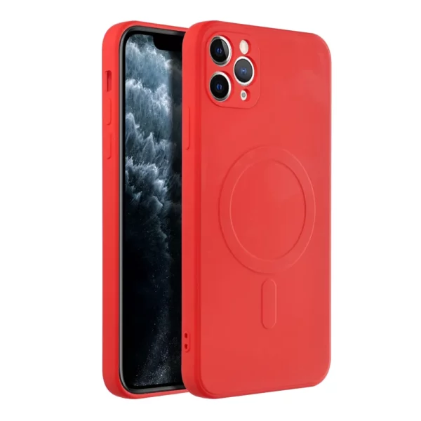 Silicone Mag Cover compatible with MagSafe maska za IPHONE 11 PRO MAX red