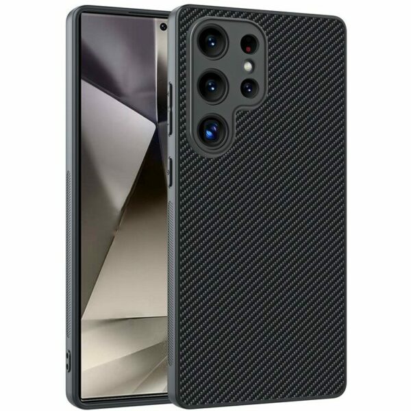 Carbon Fiber Texture maska za Samsung Galaxy S25 Ultra - Black