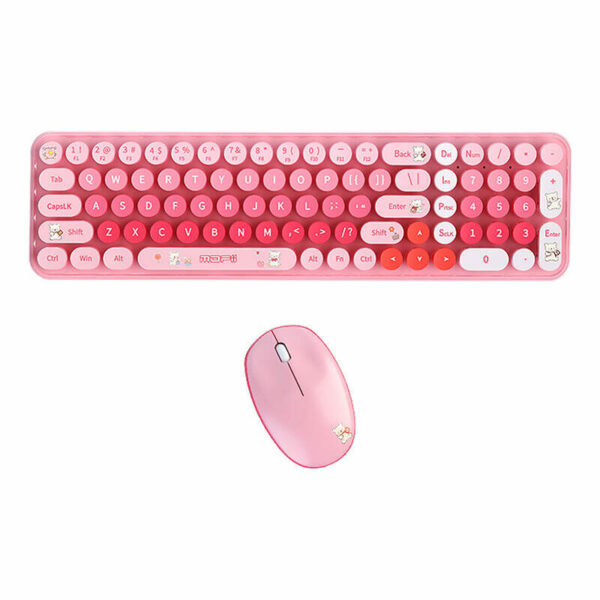 MOFII Wireless Keyboard+Mouse 2.4G Baby Bear-Pink
