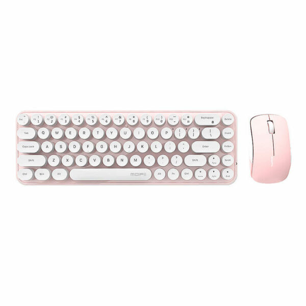 MOFII Wireless Keyboard+Mouse Bean bijelo-roze