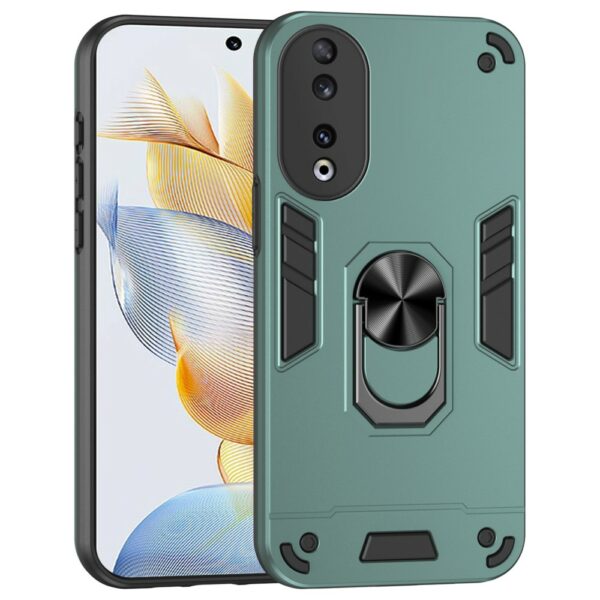 PC+TPU maska za Honor 90 Ring Kickstand Green