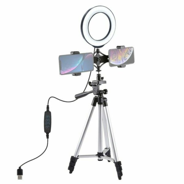PULUZ Tripod Mount + Live Broadcast Dual Phone Bracket