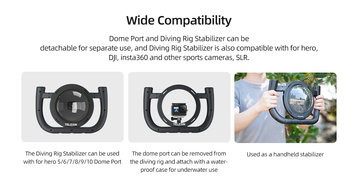 TELESIN Diving Rig Stabilizer Set for Hero Dome Port