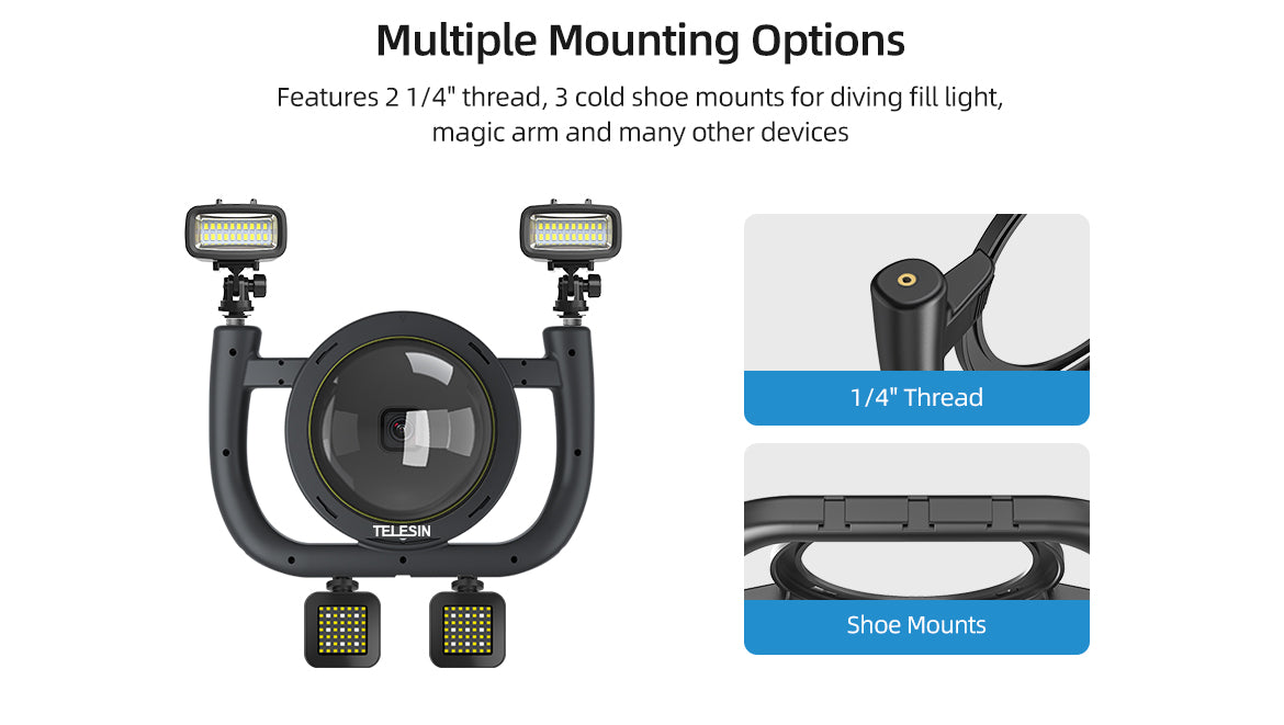 TELESIN Diving Rig Stabilizer Set for Hero Dome Port