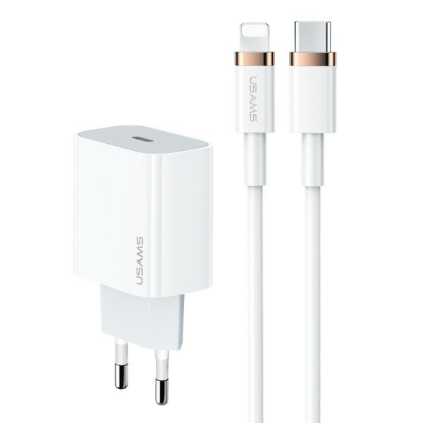 USAMS T49 Fast punjač + US-SJ484U63 C To L 20W PD Fast kabl 1.2M