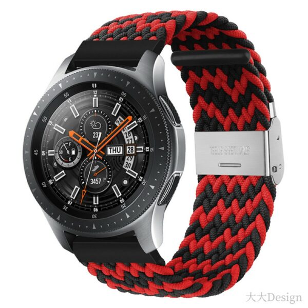 Braided Nylon 22mm narukvica - Black/Red