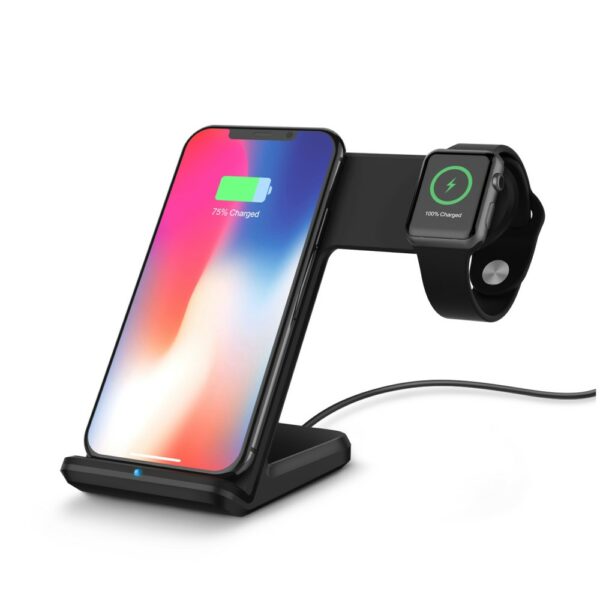F11 2-in-1 Wireless Charging Stand Qi Black