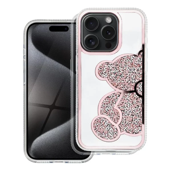 TEDDY BEAR Maska za IPHONE 16 Plus pink