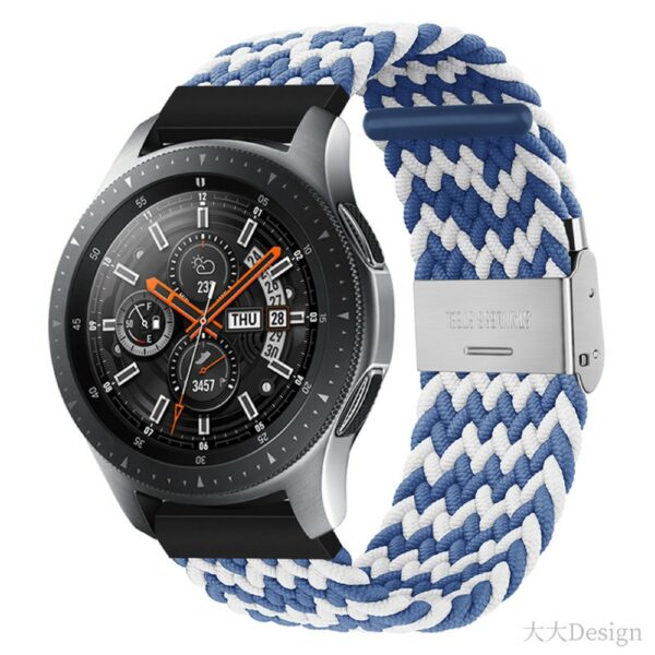 Elastic Nylon 20mm narukvica - Blue/White Band