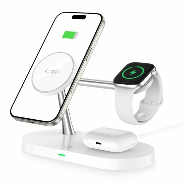 TECH-PROTECT A12 3IN1 MAGNETIC MAGSAFE WIRELESS punjač WHITE