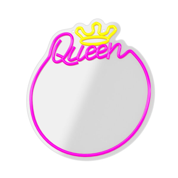 Neon LED ogledalo QUEEN bijela i roza FMNE04 Forever Light